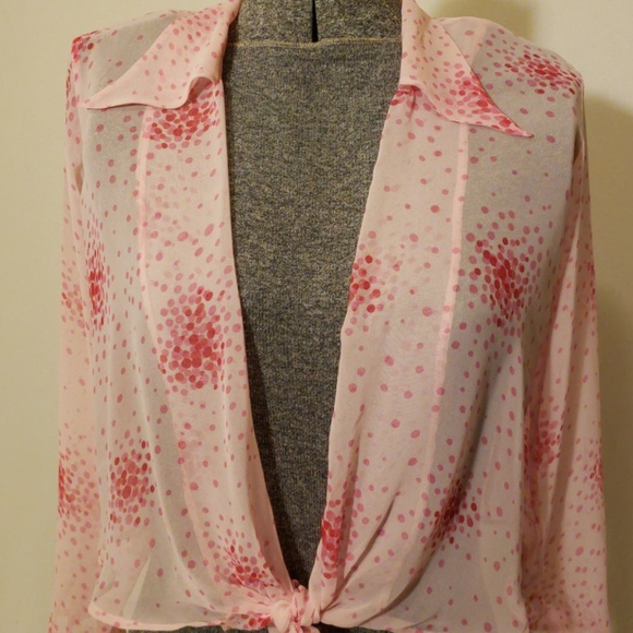 Agnes B. Tops - Agnes B Sheer Pink Blouse Made in France